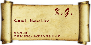 Kandl Gusztáv névjegykártya